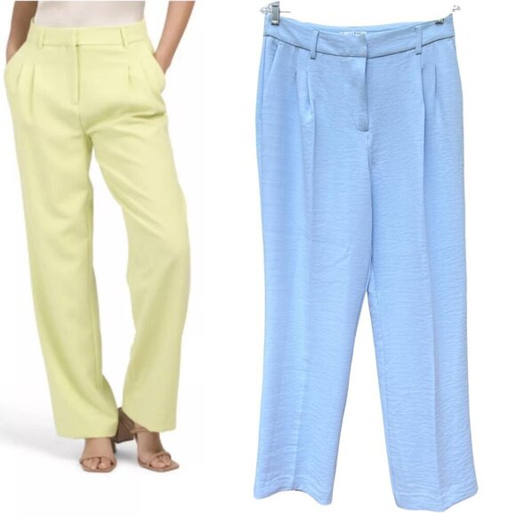 Christian Lacroix [NWT - Size 8] Light Blue High-Rise Pintuck Trousers - Picture 2 of 8